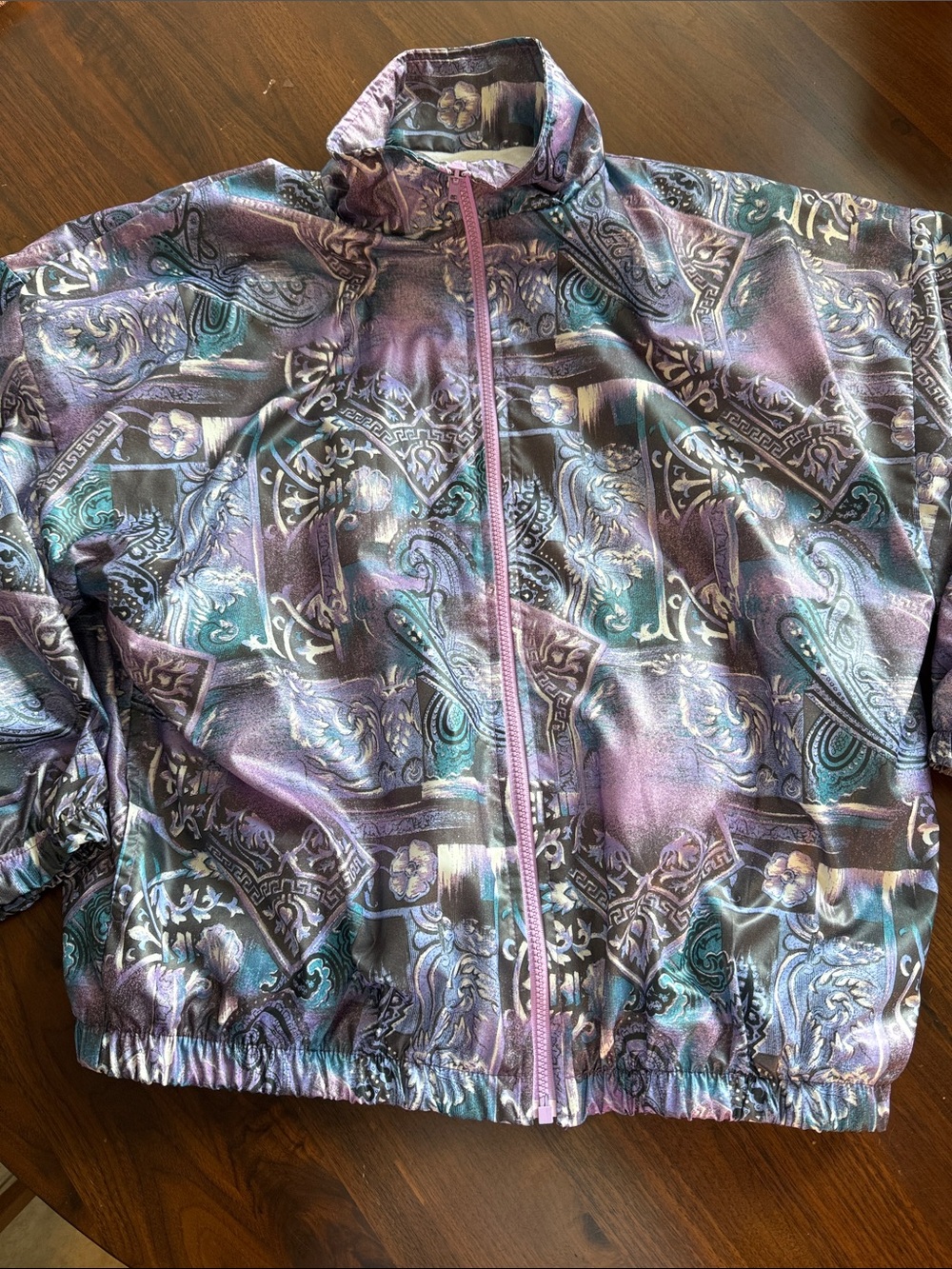 Vintage rare Purple Patterned Windbreaker Jacket large unisexe